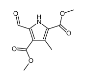 dimethyl 5-formyl-3-methyl-1H-pyrrole-2,4-dicarboxylate结构式