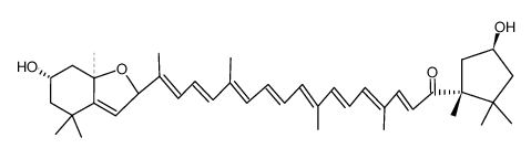 (3S,5Ξ,8Ξ,3'S,5'R)-5,8-epoxy-3,3'-dihydroxy-5,8-dihydro-β,κ-caroten-6'-one结构式