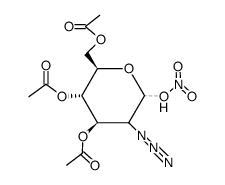 (2R,3S,4R)-2-(acetoxymethyl)-5-azido-6-(nitrooxy)tetrahydro-2H-pyran-3,4-diyl diacetate Structure