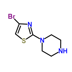 4-溴-2-(哌嗪-1-基)噻唑结构式