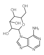 2-(6-aminopurin-7-yl)-6-(hydroxymethyl)oxane-3,4,5-triol结构式