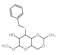 Altropyranoside, methyl3-S-benzyl-4,6-O-ethylidene-3-thio-, a-D- (8CI) Structure