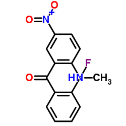 2-甲氨基-5-硝基-2'-氟二苯甲酮结构式