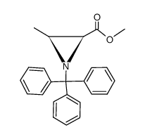 (2S,3S)-1-trityl-3-methylaziridine-2-carboxylic acid methyl ester Structure