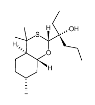 (R)-3-((2R,4aR,7R,8aR)-4,4,7-trimethylhexahydro-4H-benzo[e][1,3]oxathiin-2-yl)hexan-3-ol结构式
