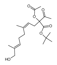 (4Z,8E)-2-acetoxy-2-acetyl-5,9-dimethyl-10-hydroxy-deca-4,8-dienoic-acid-tert-butylester Structure