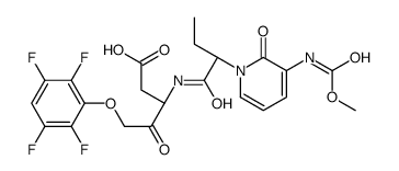 (3S)-3-[[(2S)-2-[3-(methoxycarbonylamino)-2-oxopyridin-1-yl]butanoyl]amino]-4-oxo-5-(2,3,5,6-tetrafluorophenoxy)pentanoic acid Structure