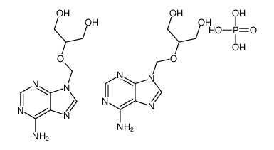 2-[(6-aminopurin-9-yl)methoxy]propane-1,3-diol,phosphoric acid结构式