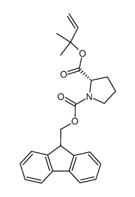 N-(9-fluorenylmethoxycarbonyl)proline 1,1-dimethylallyl ester结构式