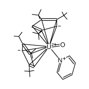 bis(η5-1,2,4-tri-tert-butylcyclopentadienyl)U(O)(pyridine)结构式