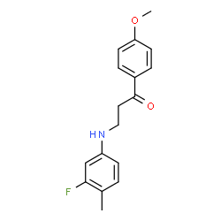 3-(3-fluoro-4-methylanilino)-1-(4-methoxyphenyl)-1-propanone结构式