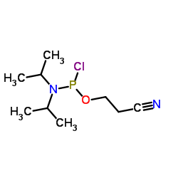 2-氰乙基 N,N-二异丙基氯代亚磷酰胺结构式