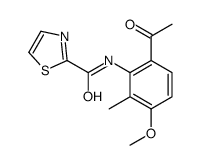 N-(6-acetyl-3-methoxy-2-methylphenyl)-1,3-thiazole-2-carboxamide结构式