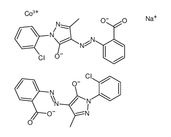 sodium bis[2-[[1-(2-chlorophenyl)-4,5-dihydro-3-methyl-5-oxo-1H-pyrazol-4-yl]azo]benzoato(2-)]cobaltate(1-) Structure
