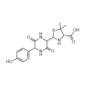 (4S)-2-(5-(4-羟基苯基)-3,6-二氧杂哌嗪-2-基)-5,5-二甲基噻唑烷-4-羧酸(阿莫西林杂质)结构式
