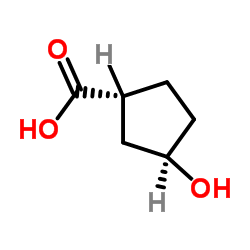 (1R,3R)-3-Hydroxycyclopentanecarboxylic acid structure