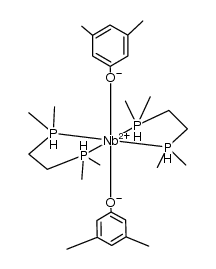 niobium di(3,5-dimethylphenoxide)di(bis(dimethylphosphino)ethane) Structure