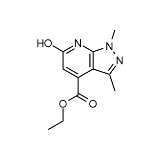 6-羟基-1,3-二甲基-1H-吡唑并[3,4-b]吡啶-4-羧酸乙酯结构式