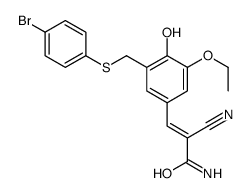 (E)-3-[3-[(4-bromophenyl)sulfanylmethyl]-5-ethoxy-4-hydroxyphenyl]-2-cyanoprop-2-enamide Structure