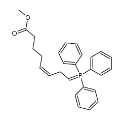 7-carbomethoxy hepta-3-(Z)-en-1-ylidenetriphenylphosphorane结构式