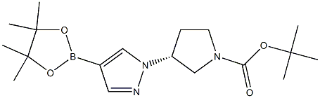 (3R)-3-[4-(四甲基-1,3,2-二氧杂硼杂环戊烷-2-基)-1H-吡唑-1-基]吡咯烷-1-羧酸叔丁酯结构式
