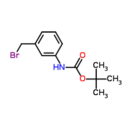 3-(溴甲基)苯基氨基甲酸叔丁酯结构式