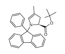 (S)-4-Methyl-1-(9-phenyl-9H-fluoren-9-yl)-2,3-dihydro-1H-pyrrole-2-carboxylic acid tert-butyl ester Structure