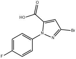 3-溴-1-(4-氟苯基)-1H-吡唑-5-羧酸结构式