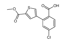 4-chloro-2-(5-methoxycarbonylthiophen-3-yl)benzoic acid结构式