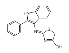2-[(2-phenyl-1H-indol-3-yl)amino]-1,3-thiazol-4-one结构式