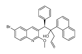 (1R)-1-(6-bromo-2-methoxyquinolin-3-yl)-2-(naphthalen-1-yl)-1-phenylpent-4-en-2-ol结构式