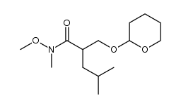 N-methoxy-N,4-dimethyl-2-(((tetrahydro-2H-pyran-2-yl)oxy)methyl)pentane amide结构式
