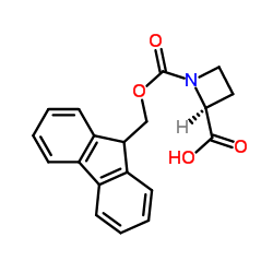 1-氯甲酸芴甲酯-(S)-吖丁啶-2-羧酸结构式