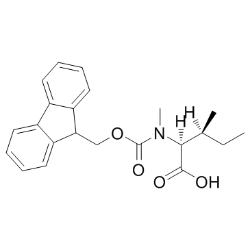 N-芴甲氧羰基-N-甲基-L-异亮氨酸结构式
