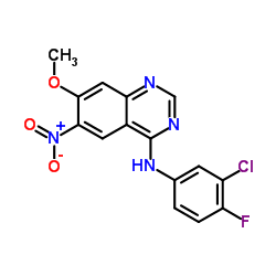 N-(3-氯-4-氟苯基)-7-甲氧基-6-硝基喹唑啉-4-胺结构式