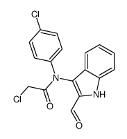 2-chloro-N-(4-chlorophenyl)-N-(2-formyl-1H-indol-3-yl)acetamide结构式