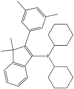 dicyclohexyl[2-(3,5-dimethylphenyl)-1,1-dimethyl-1H-inden-3-yl]Phosphine Structure