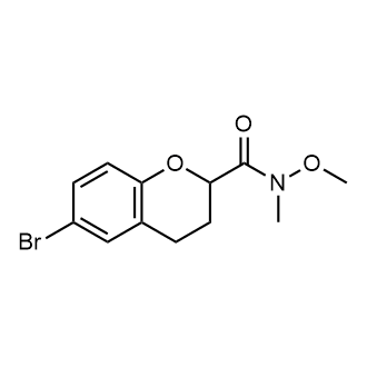 6-溴-N-甲氧基-N-甲基苯并二氢吡喃-2-甲酰胺结构式