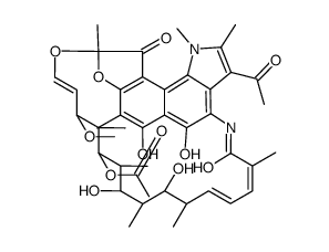 9,4-(Epoxypentadeca(1,11,13)trienimino)-1H-benzofuro(5,4-g)indole-10,26(9H)-dione,3-acetyl-5,6,16,18,20-pentahydroxy-14-methoxy-1,2,7,9,15,17,19,21,25-nonamethyl-,16-acetate Structure