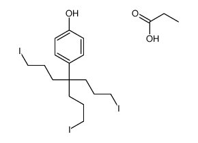 4-[1,7-diiodo-4-(3-iodopropyl)heptan-4-yl]phenol,propanoic acid Structure