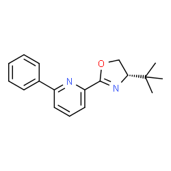 (S)-4-(叔丁基)-2-(6-苯基吡啶-2-基)-4,5-二氢恶唑结构式