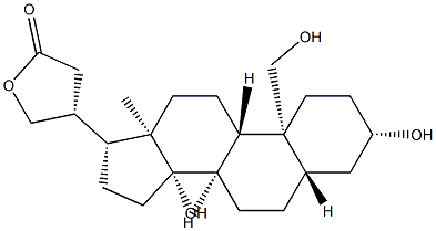 3β,14,19-Trihydroxy-5α-cardanolide结构式