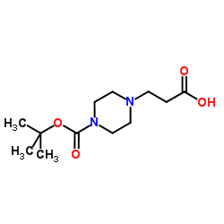 3-(1-叔丁氧羰基哌嗪-4-YL)丙酸结构式