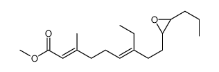 methyl (2E,6E)-7-ethyl-3-methyl-9-(3-propyloxiran-2-yl)nona-2,6-dienoate结构式