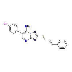 6-(4-Chlorophenyl)-2-{[(2E)-3-phenyl-2-propen-1-yl]sulfanyl}[1,2,4]triazolo[1,5-a]pyrimidin-7-amine Structure