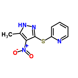2-(5-METHYL-4-NITRO-2H-PYRAZOL-3-YLSULFANYL)-PYRIDINE结构式