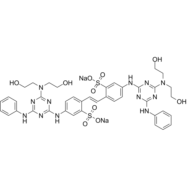 disodium 4,4'-bis[6-anilino-[4-[bis(2-hydroxyethyl)amino]-1,3,5-triazin-2-yl]amino]stilbene-2,2'-disulphonate picture