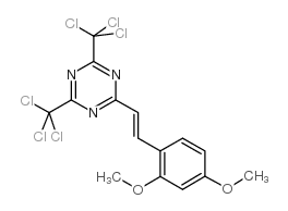 2-(2,4-二甲氧基苯乙烯基)-4,6-双(三氯甲基)-1,3,5-三嗪结构式