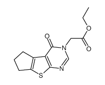 (4-氧代-6,7-二氢-环戊二烯并[4,5]噻吩并[2,3-d]嘧啶-3-基)乙酸乙酯结构式