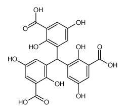 3-[bis(3-carboxy-2,5-dihydroxyphenyl)methyl]-2,5-dihydroxybenzoic acid Structure